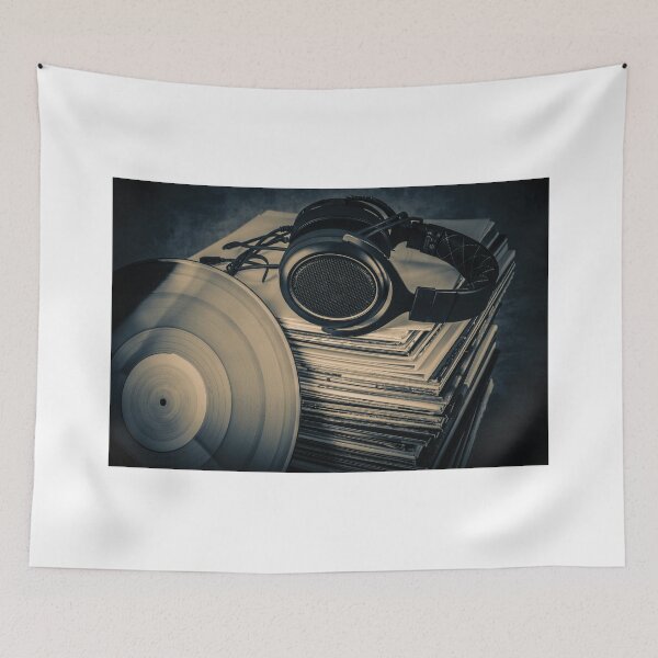 Item preview, Vinyl record on the background of a record collection. designed and sold by Boogeyman Bill.