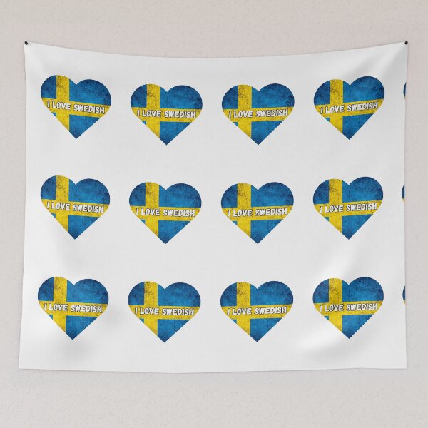 Item preview, I love swedish, heart with swedish flag designed and sold by language-des.