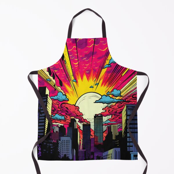 Item preview, City skyline with a large sun setting behind the buildings designed and sold by alaa-mously.