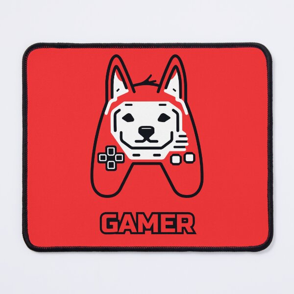 Item preview, logo (DOG GAMEPAD RED) GAMER designed and sold by atzek.