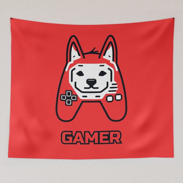 Item preview, logo (DOG GAMEPAD RED) GAMER designed and sold by atzek.