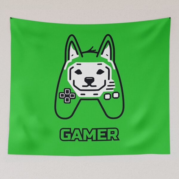 Item preview, logo (DOG GAMEPAD GREEN) GAMER designed and sold by atzek.