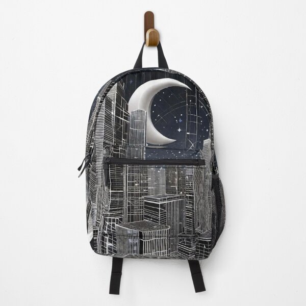 Item preview, Abstract City Life - Crescent Moon Surreal Skyline 23 designed and sold by Benito Del Ray.