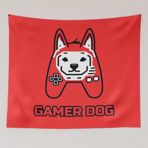 Item preview, logo (DOG GAMEPAD RED) GAMER DOG designed and sold by atzek.