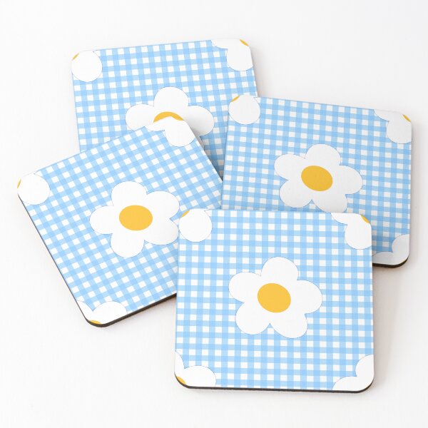 Item preview, Gingham style with white flowers designed and sold by Kalaidas-Art.