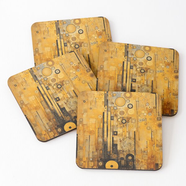 Item preview, Gold and Black Abstract Oil Painting designed and sold by StudioRedKoala.