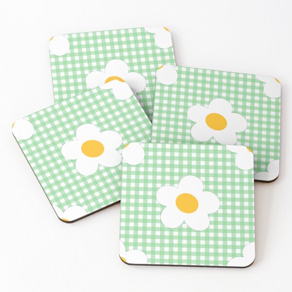 Item preview, Gingham style with white flowers designed and sold by Kalaidas-Art.