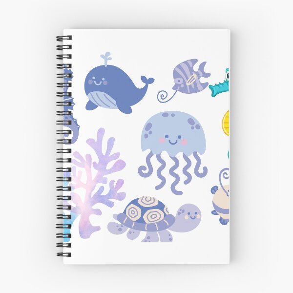 Item preview, Sea animals  in purple blue  designed and sold by Satika Ploy.