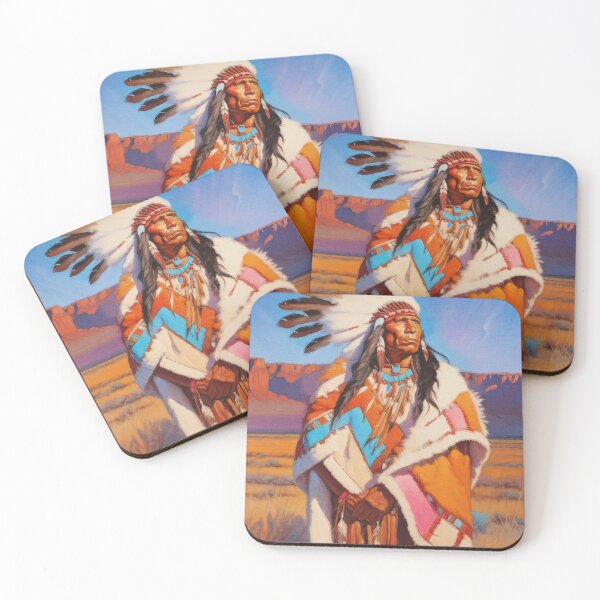 Item preview, Proud Native American Sunset Chief designed and sold by AUTHENTIC AMERICANA ARTS.