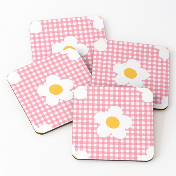 Item preview, Gingham style with white flowers designed and sold by Kalaidas-Art.