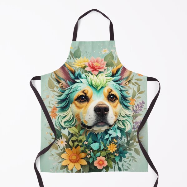 Item preview, Dog Floral Portrait designed and sold by Ceemko's Vintage Corner.