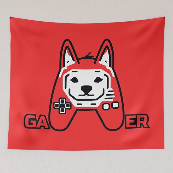 Item preview, logo (DOG GAMEPAD RED) GAMER 2 designed and sold by atzek.