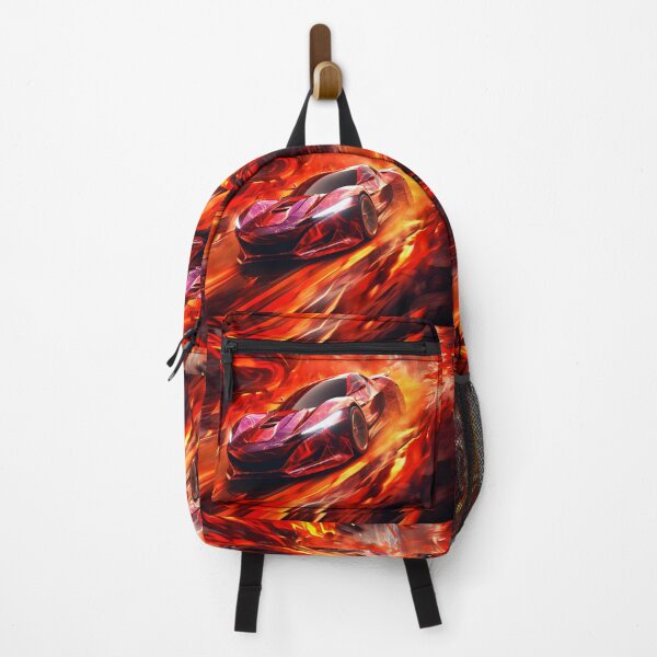 Item preview, An art illustration of a sports car racing through fire in the style of futuristic glam designed and sold by AI-Only Creations.