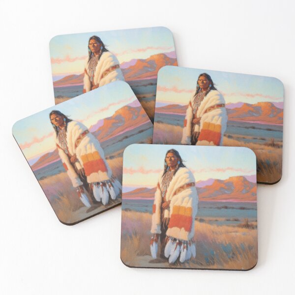 Item preview, Strong Native American Sunset Warrior designed and sold by AUTHENTIC AMERICANA ARTS.