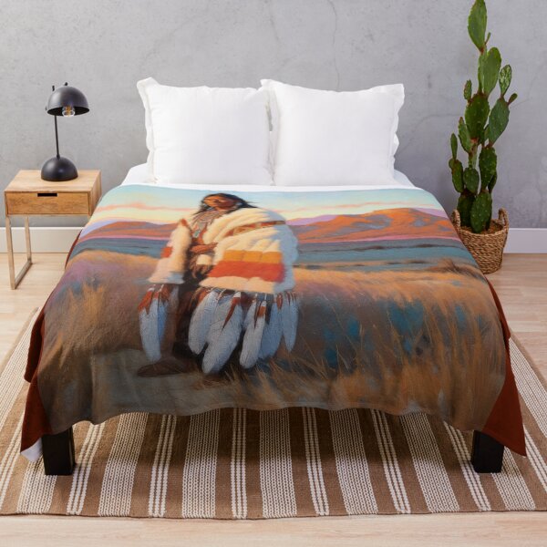 Item preview, Strong Native American Sunset Warrior designed and sold by AUTHENTIC AMERICANA ARTS.
