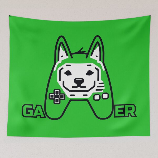 Item preview, logo (DOG GAMEPAD GREEN) GAMER 2 designed and sold by atzek.