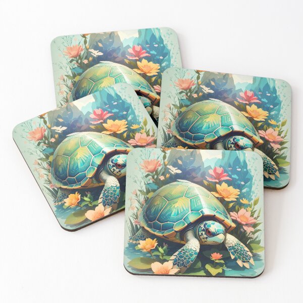 Item preview, Turtle Floral Portrait designed and sold by Ceemko's Vintage Corner.