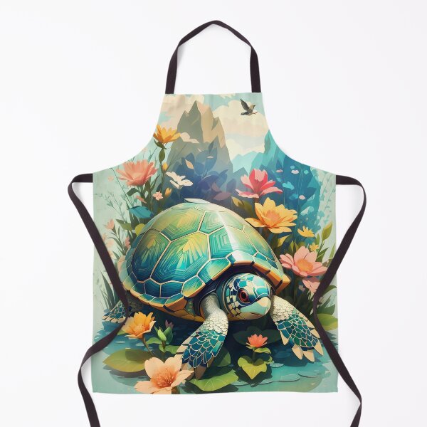 Item preview, Turtle Floral Portrait designed and sold by Ceemko's Vintage Corner.