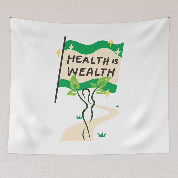 Item preview, Health Is Wealth, Wellness, Mental Health designed and sold by letsgetinspired.