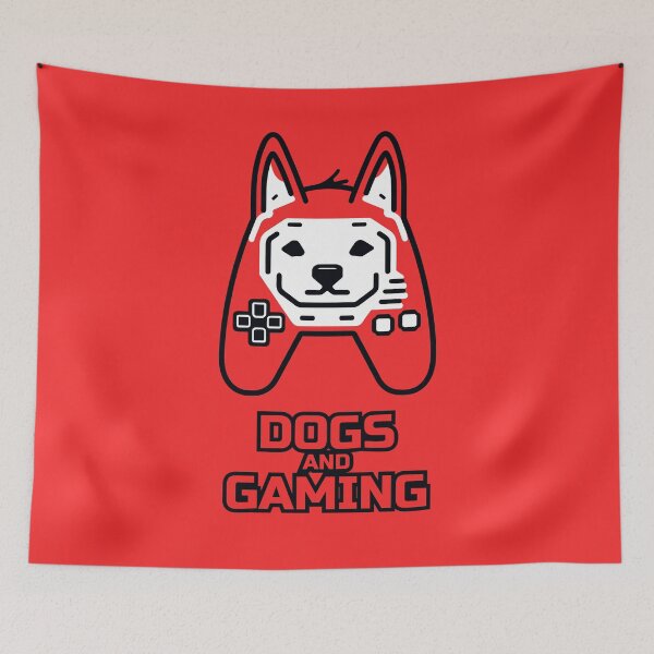 Item preview, logo (DOG GAMEPAD RED) DOGS AND GAMING designed and sold by atzek.