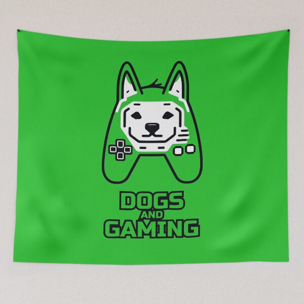 Item preview, logo (DOG GAMEPAD GREEN) DOGS AND GAMING designed and sold by atzek.