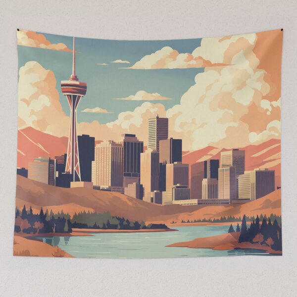 Item preview, A Vintage Travel Illustration of Calgary - Canada  designed and sold by GoodOldVintage.