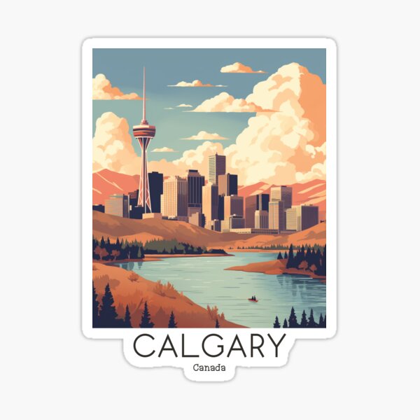 Item preview, A Vintage Travel Illustration of Calgary - Canada  designed and sold by GoodOldVintage.
