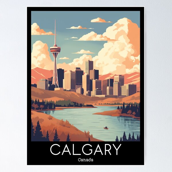 Item preview, A Vintage Travel Illustration of Calgary - Canada  designed and sold by GoodOldVintage.