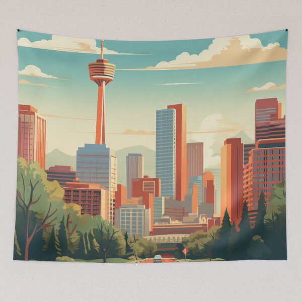 Item preview, A Vintage Travel Illustration of Calgary - Canada  designed and sold by GoodOldVintage.