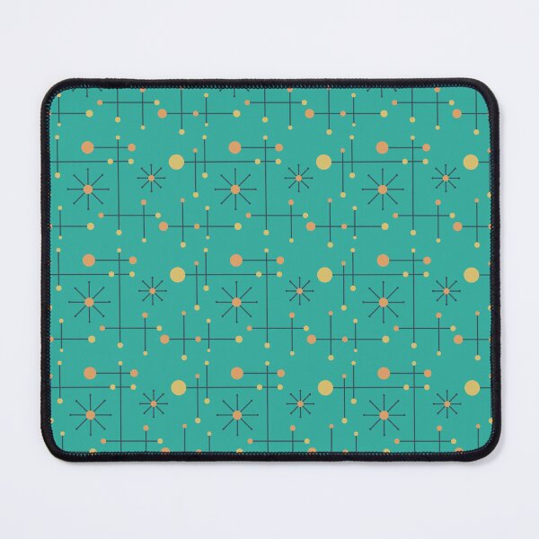 Item preview, Atomic Retro Mid Century Modern Pattern Charcoal Teal Orange Yellow designed and sold by trdstudio.