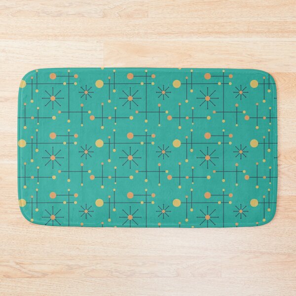 Item preview, Atomic Retro Mid Century Modern Pattern Charcoal Teal Orange Yellow designed and sold by trdstudio.