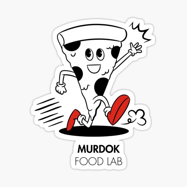 Murdok Food Lab - Pizza Slice Black & Red Sticker