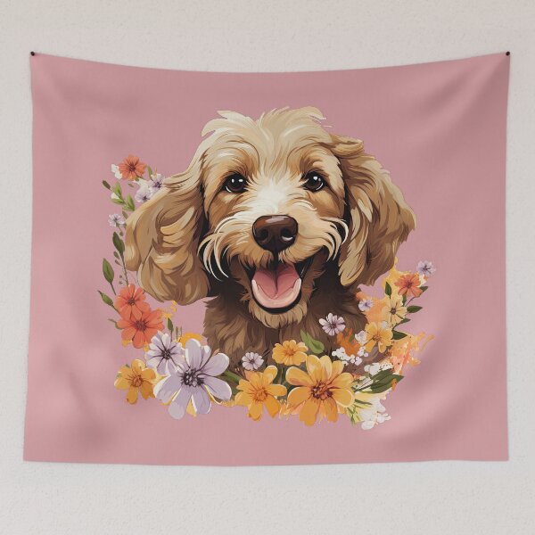 Item preview, Cockapoo Amongst Flowers designed and sold by ZombieLH.