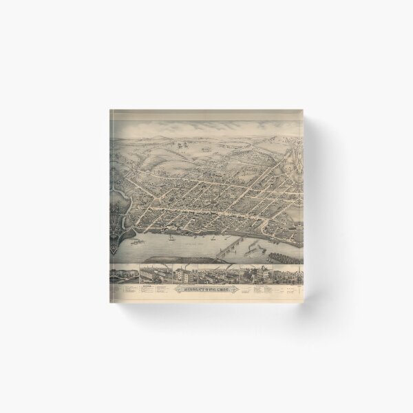 Item preview, Vintage Map of Middletown CT (1877) designed and sold by BravuraMedia.