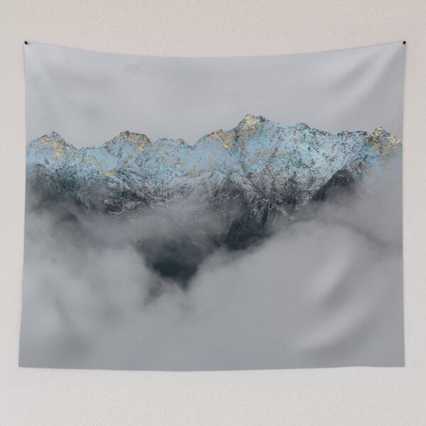 Item preview, Teal Gold Misty Mountains designed and sold by maryedenoa.