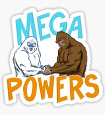 Bigfoot and Yeti Mega Powers Sticker