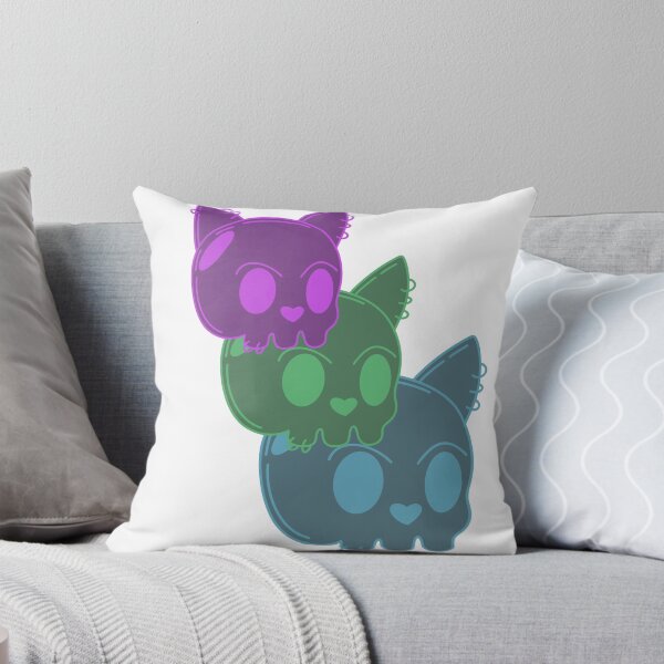 Item preview, Cráneo de gato rosa, verde y azul designed and sold by Entallya.
