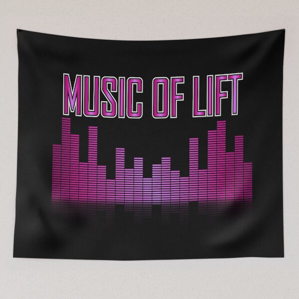 Artikelvorschau, Musik des Aufzugs mit Equalizer-Welle. Typografie-Slogan-Design. entworfen und verkauft von MusixT-Shirt.