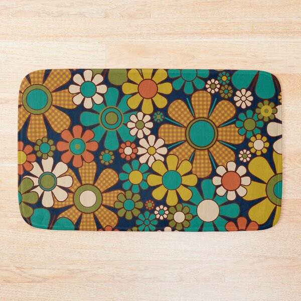 Item preview, Retro Garden Gingham Flowers 60s 70s Floral Vintage Maximalist Pattern designed and sold by kierkegaard.