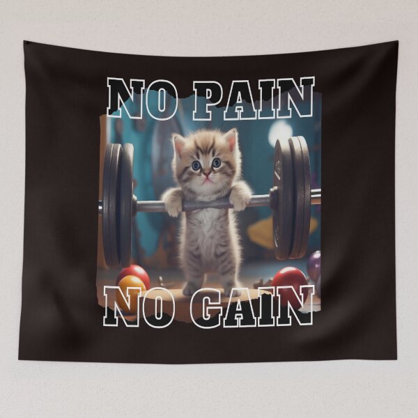 Item preview, Cat weightlifting Classic T-Shirt - No Pain No Gain designed and sold by BRENDABENT.