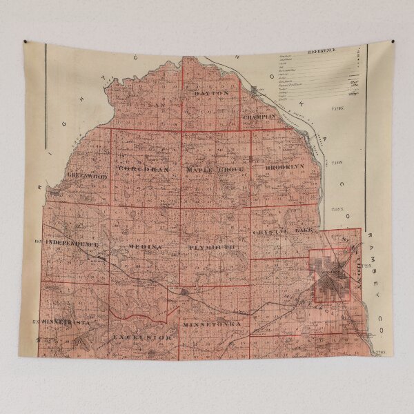 Item preview, Vintage Map of Hennepin County MN (1874) designed and sold by BravuraMedia.