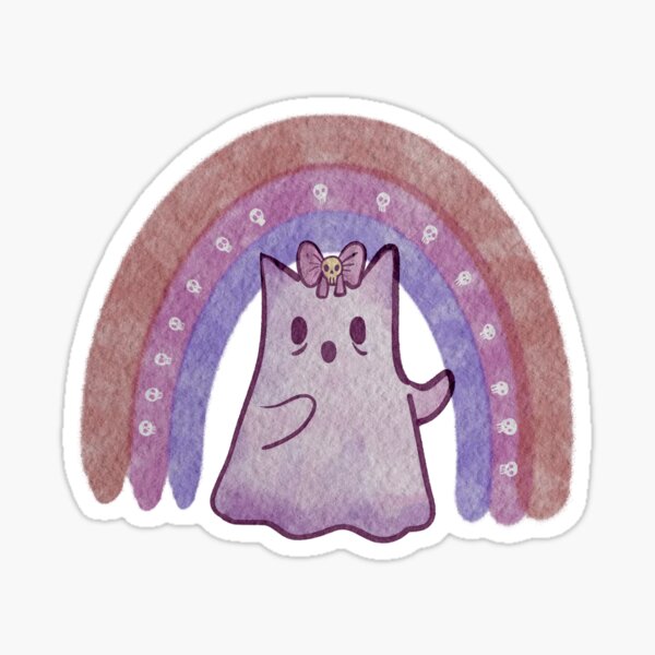 Pink Kitten Ghostie - Halloween Design Sticker