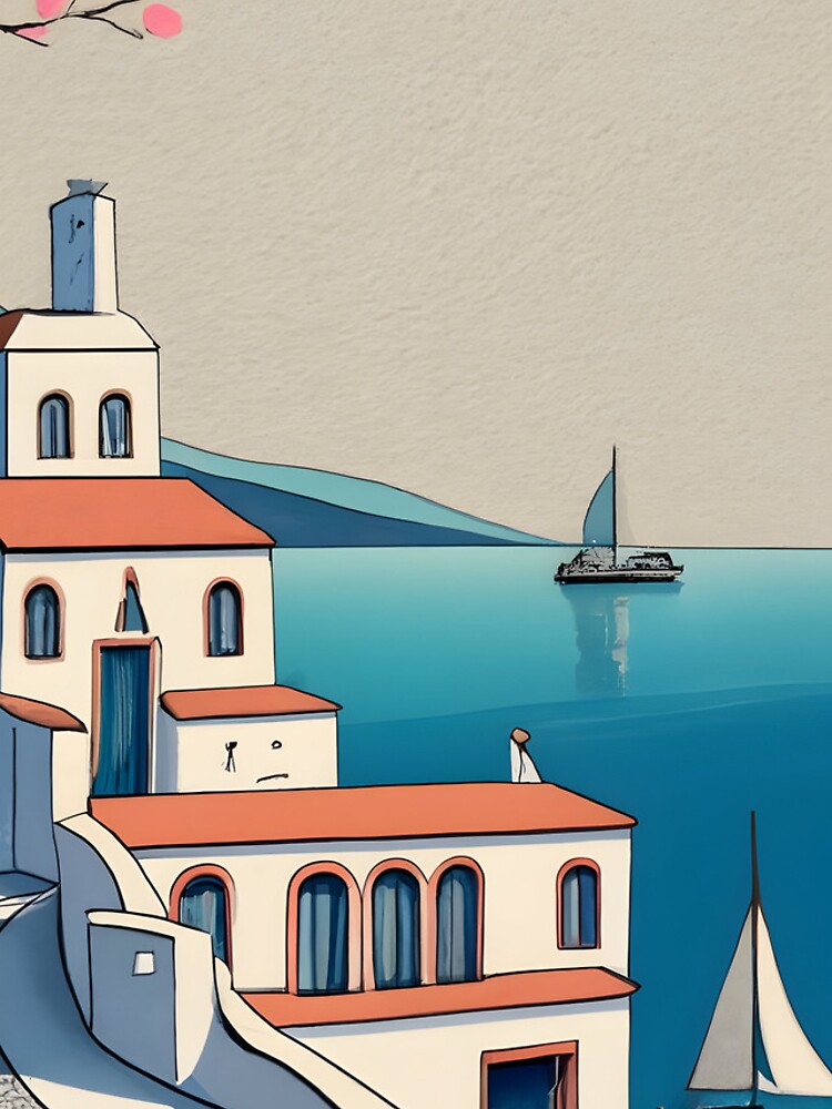 Thumbnail 4 of 4, iPhone Case, Old Traditional Greece Cycladic home Drawing designed and sold by Patricks-Art.