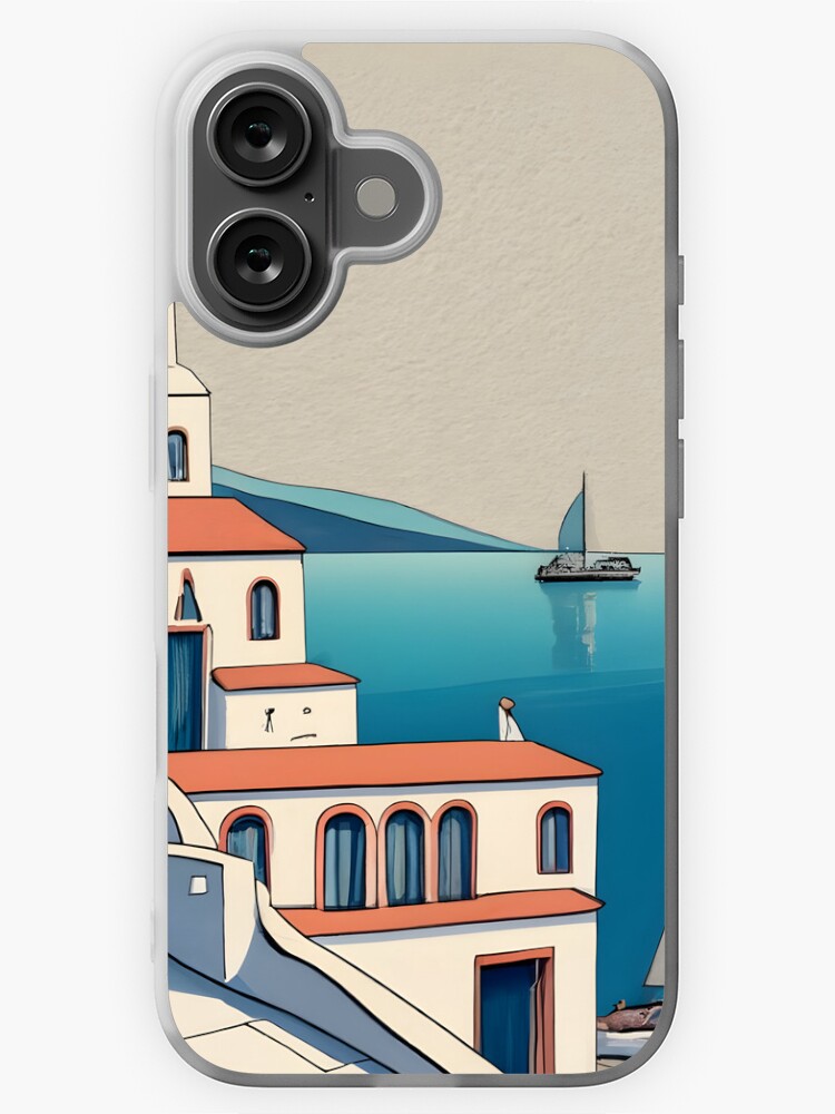 Thumbnail 1 of 5, iPhone Case, Old Traditional Greece Cycladic home Drawing designed and sold by Patricks-Art.