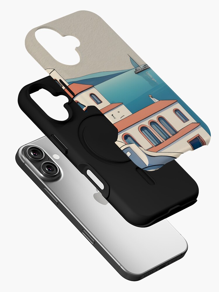 Thumbnail 2 of 4, iPhone Case, Old Traditional Greece Cycladic home Drawing designed and sold by Patricks-Art.