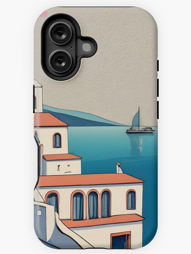 Thumbnail 1 of 4, iPhone Case, Old Traditional Greece Cycladic home Drawing designed and sold by Patricks-Art.