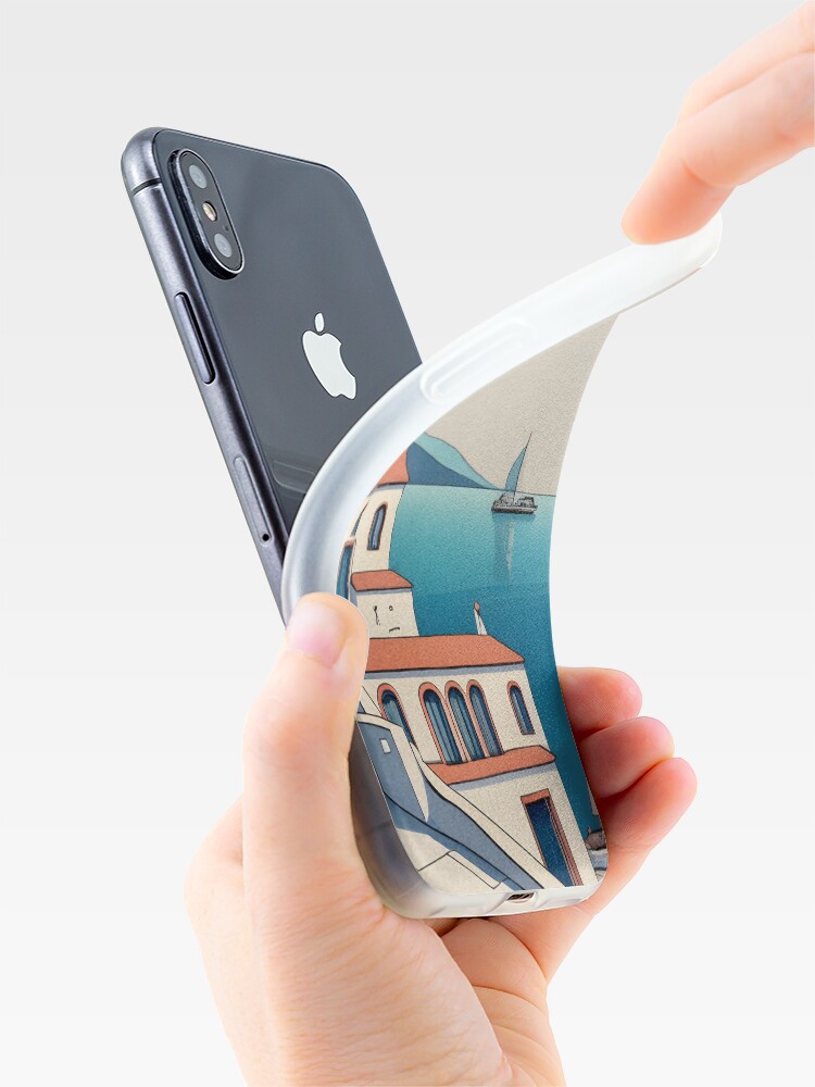 Thumbnail 4 of 5, iPhone Case, Old Traditional Greece Cycladic home Drawing designed and sold by Patricks-Art.