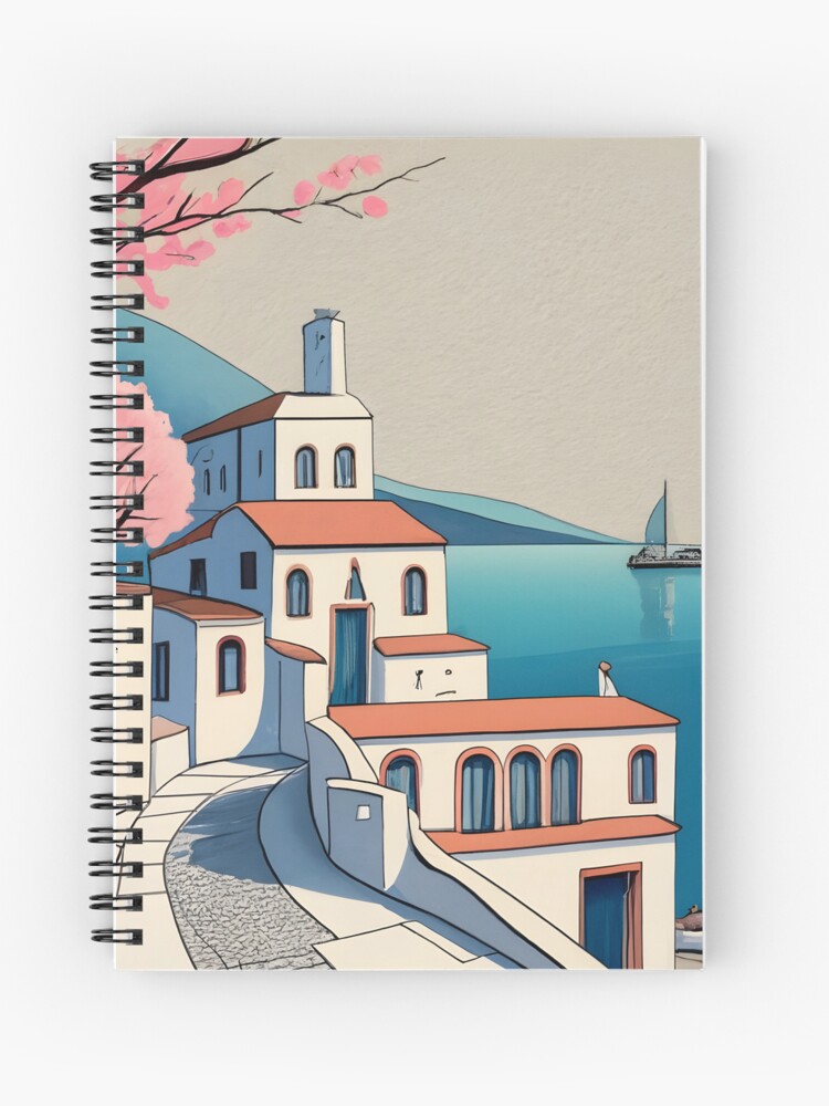 Thumbnail 1 of 3, Journal, Old Traditional Greece Cycladic home Drawing designed and sold by Patricks-Art.