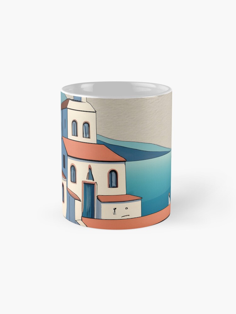 Thumbnail 4 of 6, Coffee Mug, Old Traditional Greece Cycladic home Drawing designed and sold by Patricks-Art.
