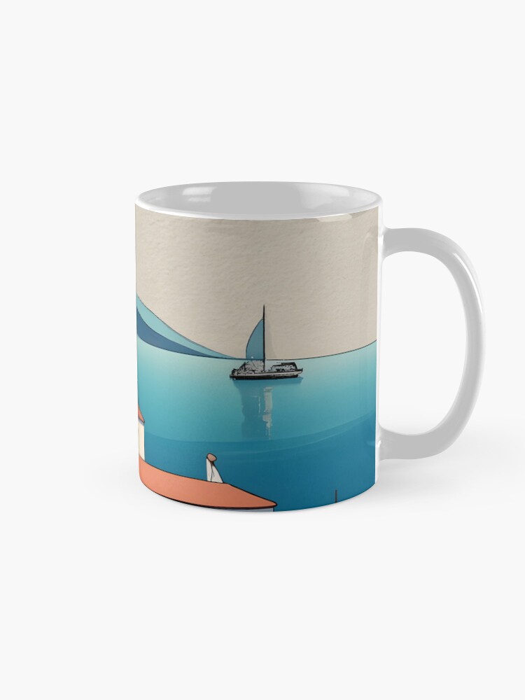 Thumbnail 5 of 6, Coffee Mug, Old Traditional Greece Cycladic home Drawing designed and sold by Patricks-Art.